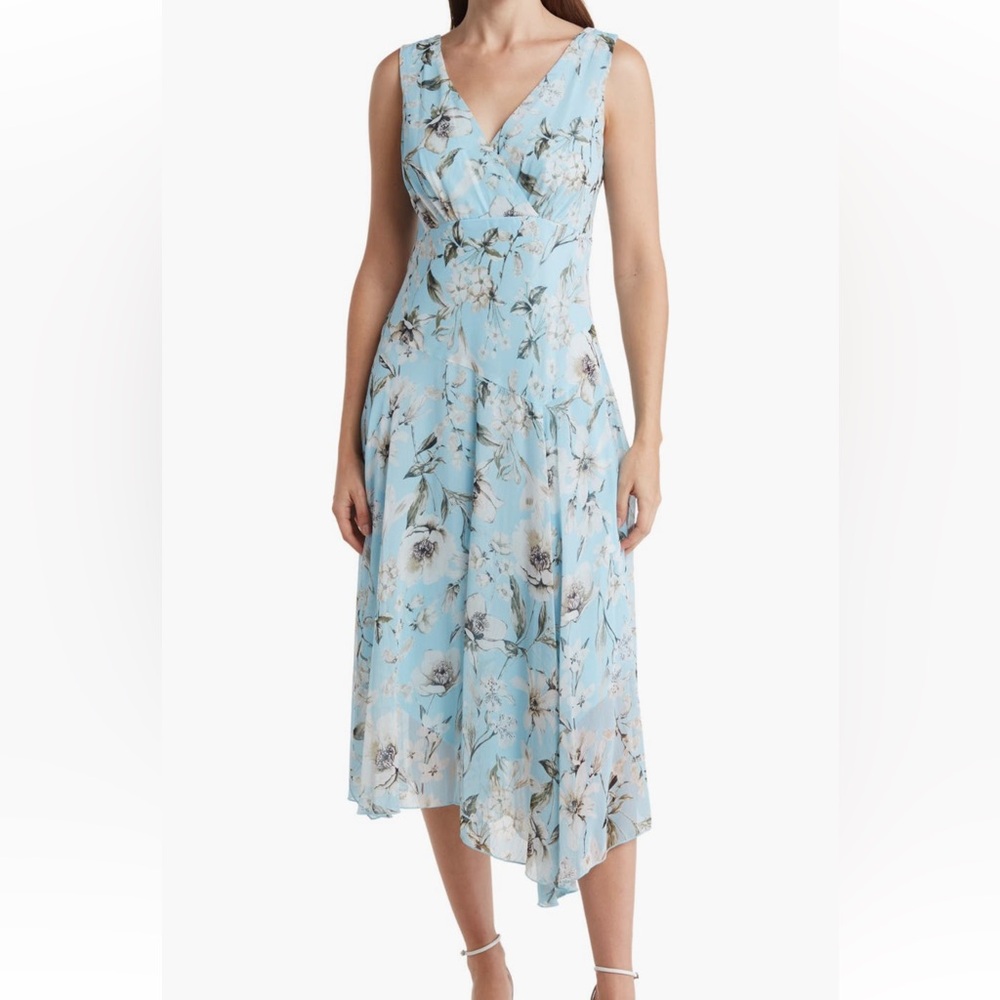 Connect Apparel Blue Chiffon Dress 10 Aqua